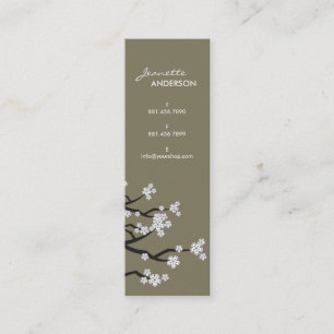 Carte De Visite Mini Chic élégant de fleurs de cerisier orientales