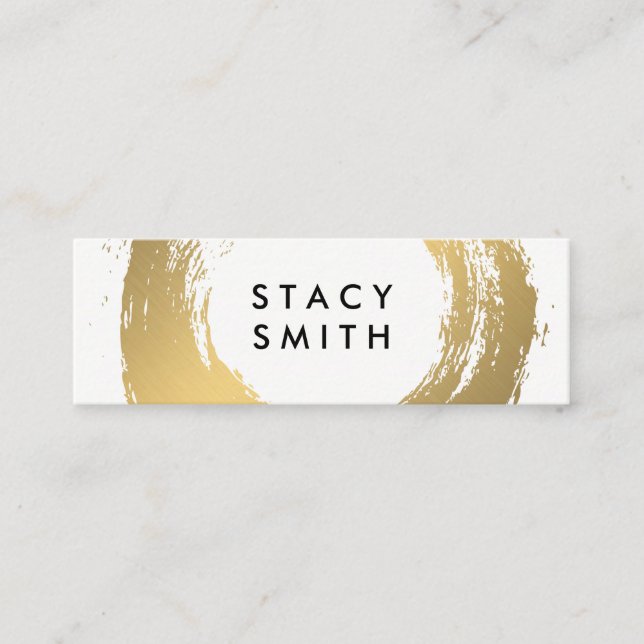 Carte De Visite Mini Chic Faux Gold brossé (Devant)
