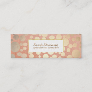 Carte De Visite Mini Chic Faux Gold Leaf Circles Rose Look