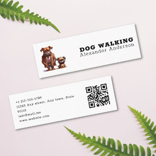 Carte De Visite Mini Chien grincheux amusant Marcher animal de compagni