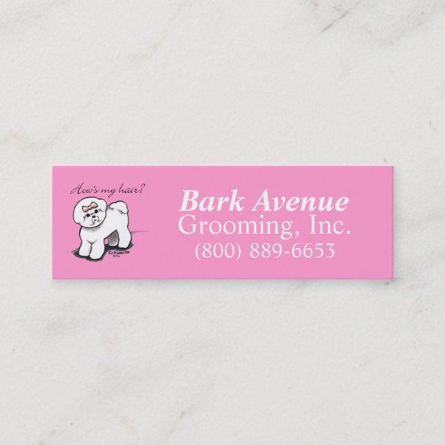 Carte De Visite Mini Chien Groomer Animal de compagnie Grooming Bichon  (Devant)