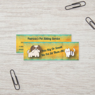 Carte De Visite Mini Chien Walker Chat Pet Sitter Service Moderne