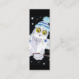 Carte De Visite Mini Chouette à neige avec Signet Casquette