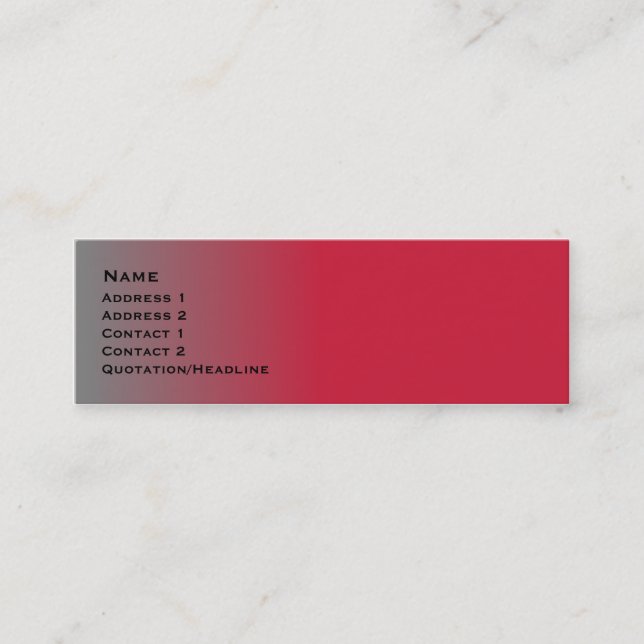 Carte De Visite Mini Chrome rouge maigre (Devant)