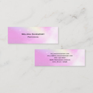 Carte De Visite Mini Ciel rose pastel avec arc-en-ciel jaune
