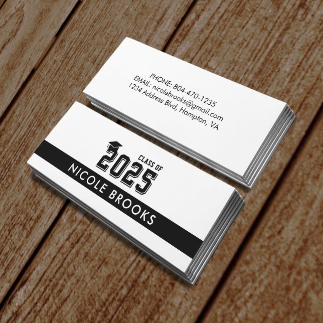 Carte De Visite Mini Classe de diplôme Information de contact Nom (Graduation Class of Contact Info Name Mini Business Card
)