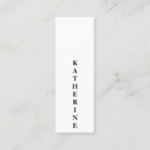 Carte De Visite Mini Classic élégant blanc noir minimaliste photo simpl