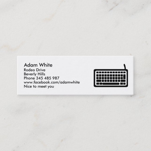 Carte De Visite Mini Clavier d'ordinateur (Devant)