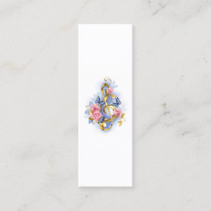 Carte De Visite Mini Clé de fer avec roses roses roses