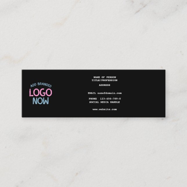 CARTE DE VISITE MINI CLIENT SIMPLE CONTEMPORAIN PROPRE NOIR MODE (Devant)