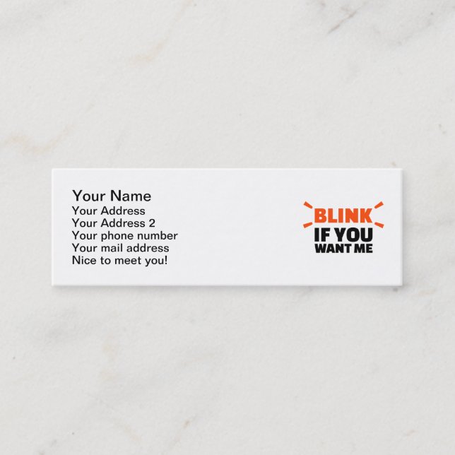 Carte De Visite Mini Clignotez si vous me voulez (Devant)