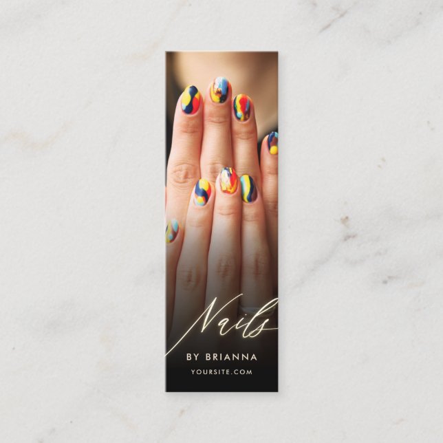 Carte De Visite Mini Clou moderne Artiste Nails Beauté Salon Manucure (Devant)