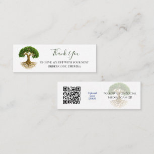 Carte De Visite Mini Code de remise sur l'arbre du Merci de vie QR Insé