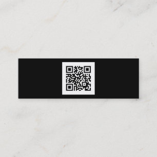 Carte De Visite Mini Code noir et blanc moderne de QR