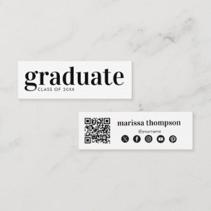 Carte De Visite Mini Code QR de remise de diplômes sur les médias socia