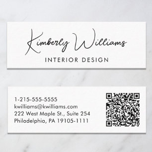 Carte De Visite Mini Code QR de script moderne professionnel