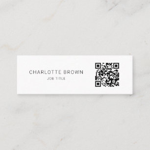 Carte De Visite Mini Code QR de sécurité personnalisé minimum classique