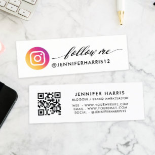Carte De Visite Mini Code Qr Instagram moderne