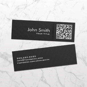 Carte De Visite Mini Code QR minimaliste noir élégant
