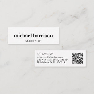 Carte De Visite Mini Code QR professionnel moderne minimal
