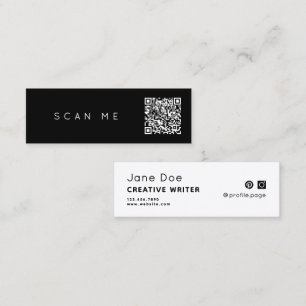 Carte De Visite Mini Code QR professionnel simple minimaliste
