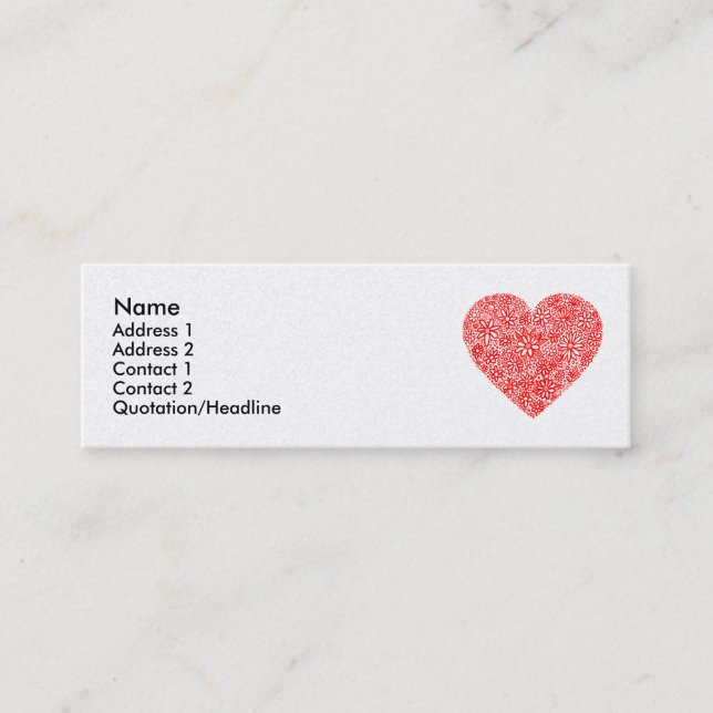 Carte De Visite Mini Coeur assemblé - or (Devant)