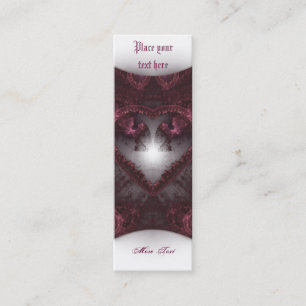 Carte De Visite Mini Coeur gothique pourpre 001 - Signet