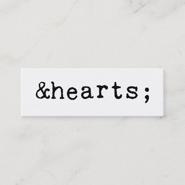 Carte De Visite Mini Coeurs en HTML (Devant)