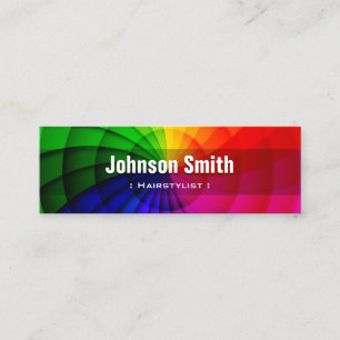 Carte De Visite Mini Coiffeuse - Couleurs arc-en-ciel radiales
