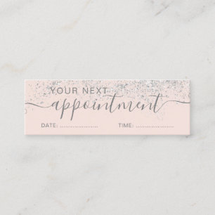 Carte De Visite Mini Coiffure de maquillage parties scintillant argent