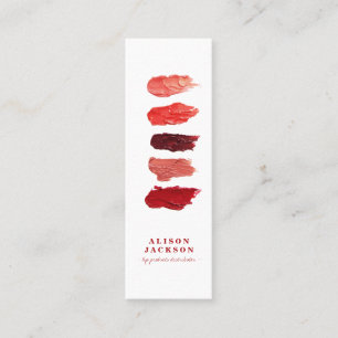 Carte De Visite Mini Coloris Lipstick swatts rubis rouge maquillage art