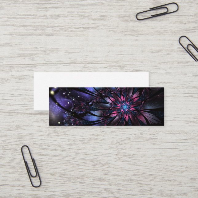 Carte De Visite Mini Conception Abstraite des fleurs fractales. (Devant/Arrière en situation)