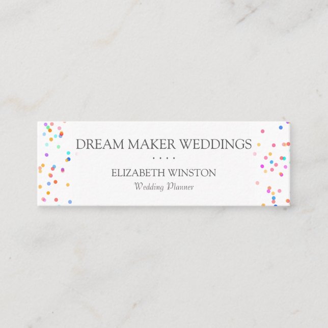 Carte De Visite Mini Confetti coloré simple (Devant)