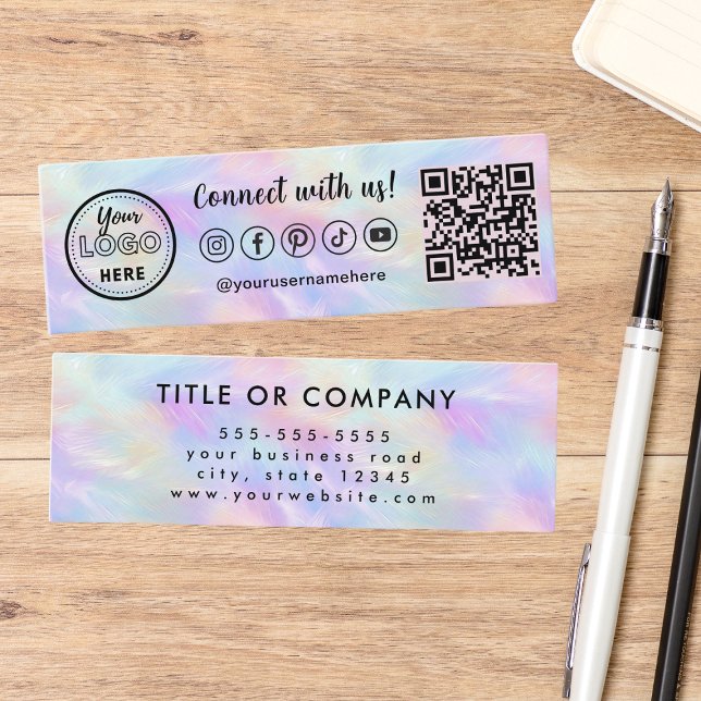Carte De Visite Mini Connectez-Vous Avec Les Médias Sociaux Américains  (Créateur téléchargé)