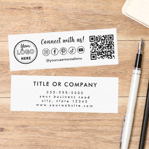 Carte De Visite Mini Connectez-Vous Avec Nous Code Qr Logo Branché Des 
