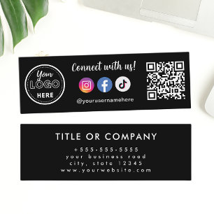 Carte De Visite Mini Connectez-vous avec nous Instagram Facebook Tiktok