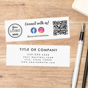 Carte De Visite Mini Connectez-vous avec nous Qr Code Instagram Faceboo