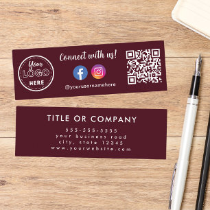 Carte De Visite Mini Connectez-vous avec nous Qr Code Instagram Faceboo