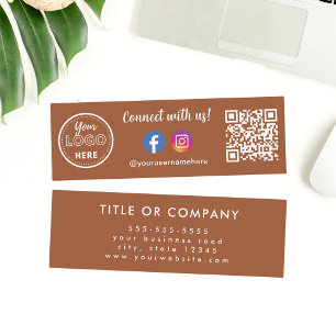Carte De Visite Mini Connectez-vous avec nous Qr Code Instagram Faceboo
