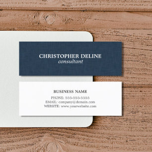 Carte De Visite Mini Conseiller de toile bleu élégant simple