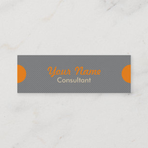 Carte De Visite Mini Conseiller gris et orange à la mode