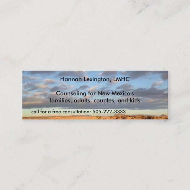 Carte De Visite Mini Conseiller professionnel Minicard de thérapie de (Devant)