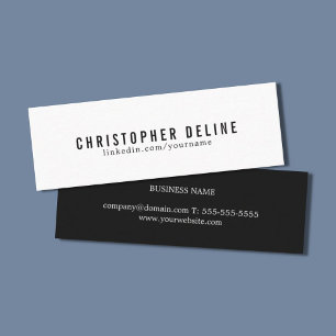 Carte De Visite Mini Conseillère professionnelle minimaliste noire