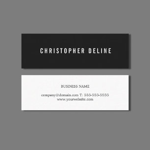Carte De Visite Mini Conseillère professionnelle minimaliste noire