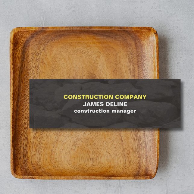 Carte De Visite Mini Construction de pierres gris simples modernes (Créateur téléchargé)