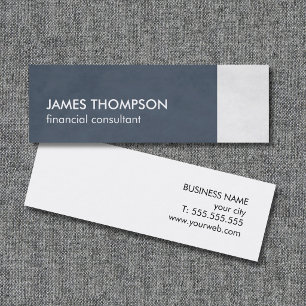 Carte De Visite Mini Consultant Bleu Blanc Texturé Élégant