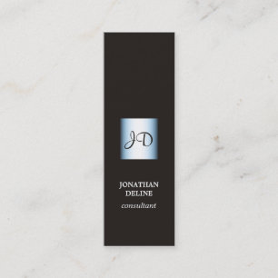 Carte De Visite Mini Consultant en matière bleu noir élégant moderne de