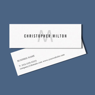 Carte De Visite Mini Consultant minimaliste en gris clair blanc