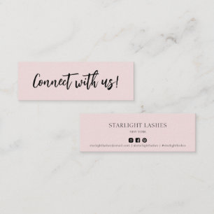 Carte De Visite Mini Contact Rose minimal simple avec nous Insertion