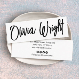 Carte De Visite Mini Cool Bold Signature Script Typographie moderne Bla